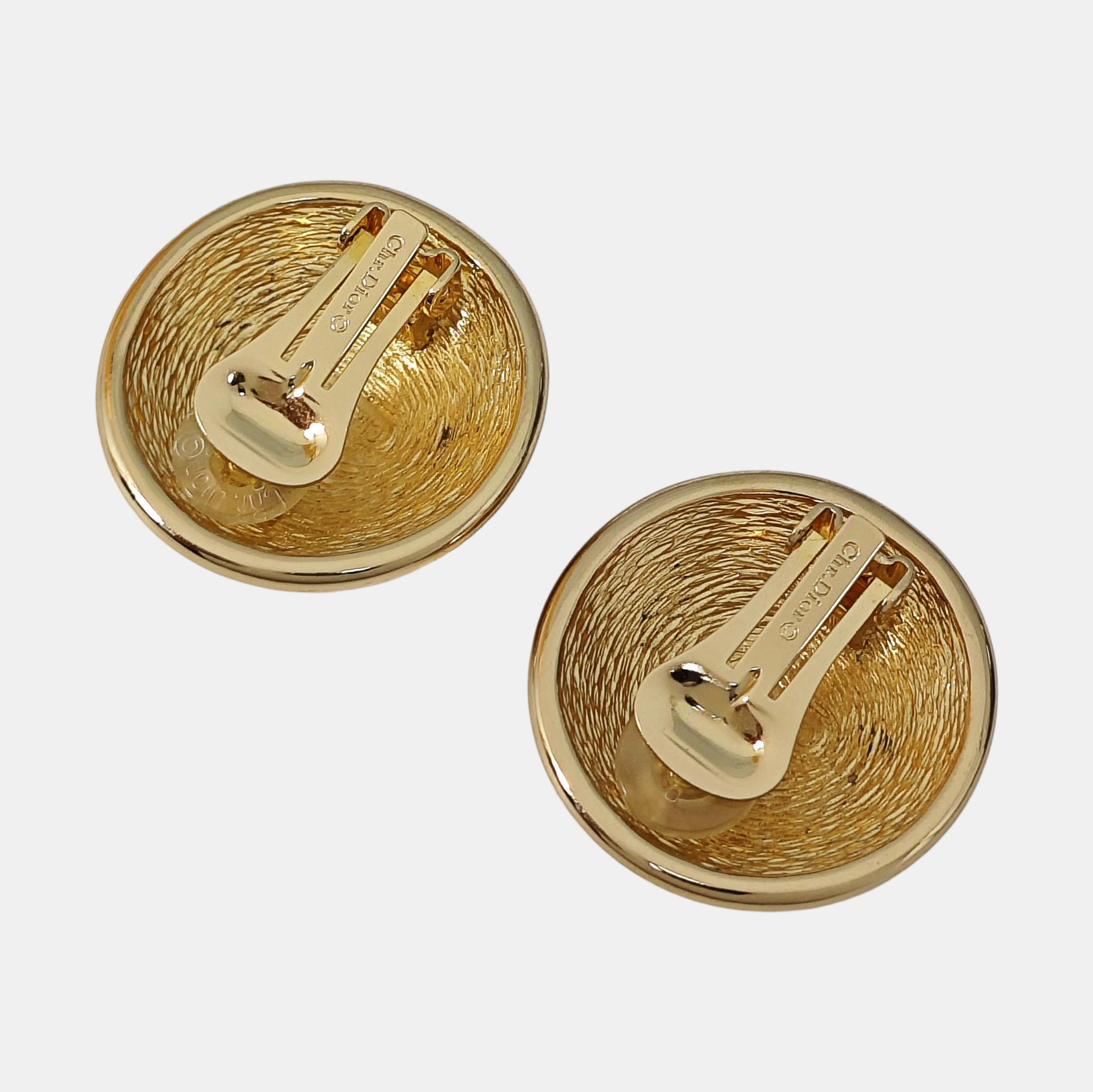 Petit CD Metal Gold Clip On Earrings