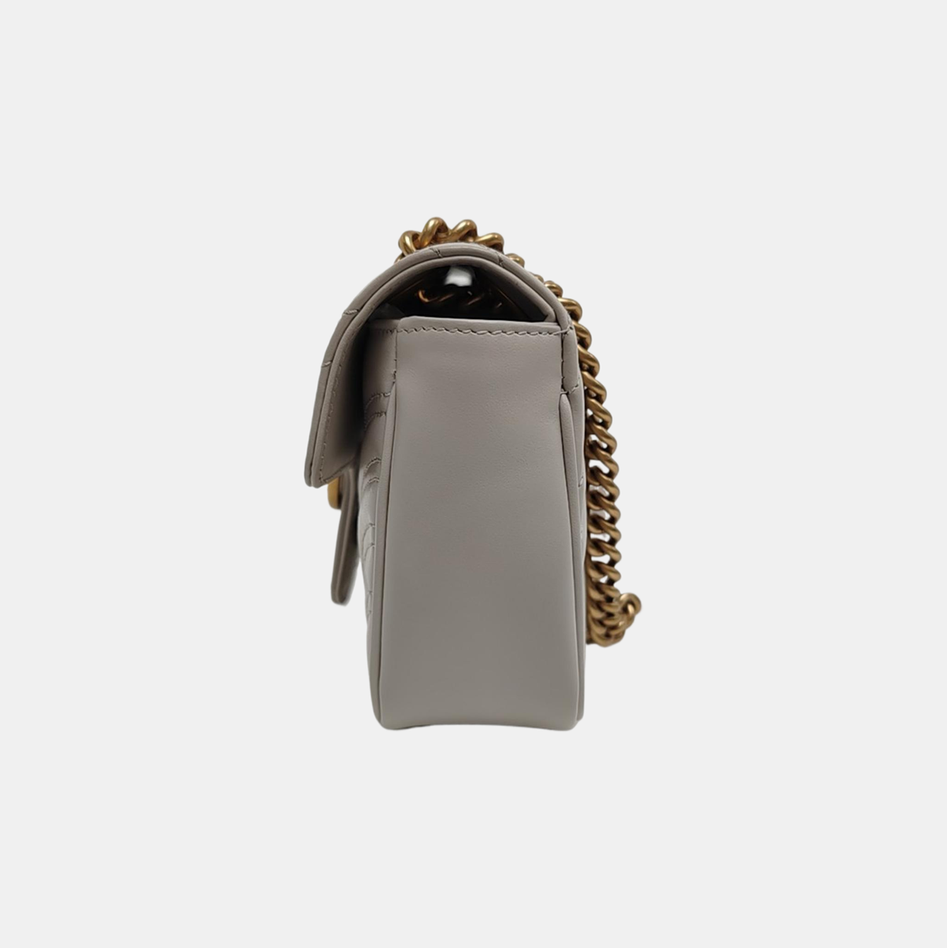 GG Marmont Small Quilted Calfskin Gray