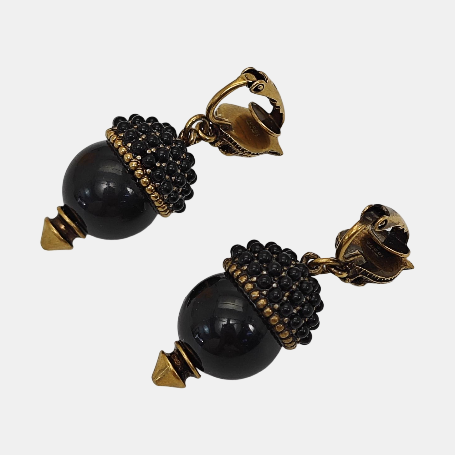 Metal Black Clip On Earrings