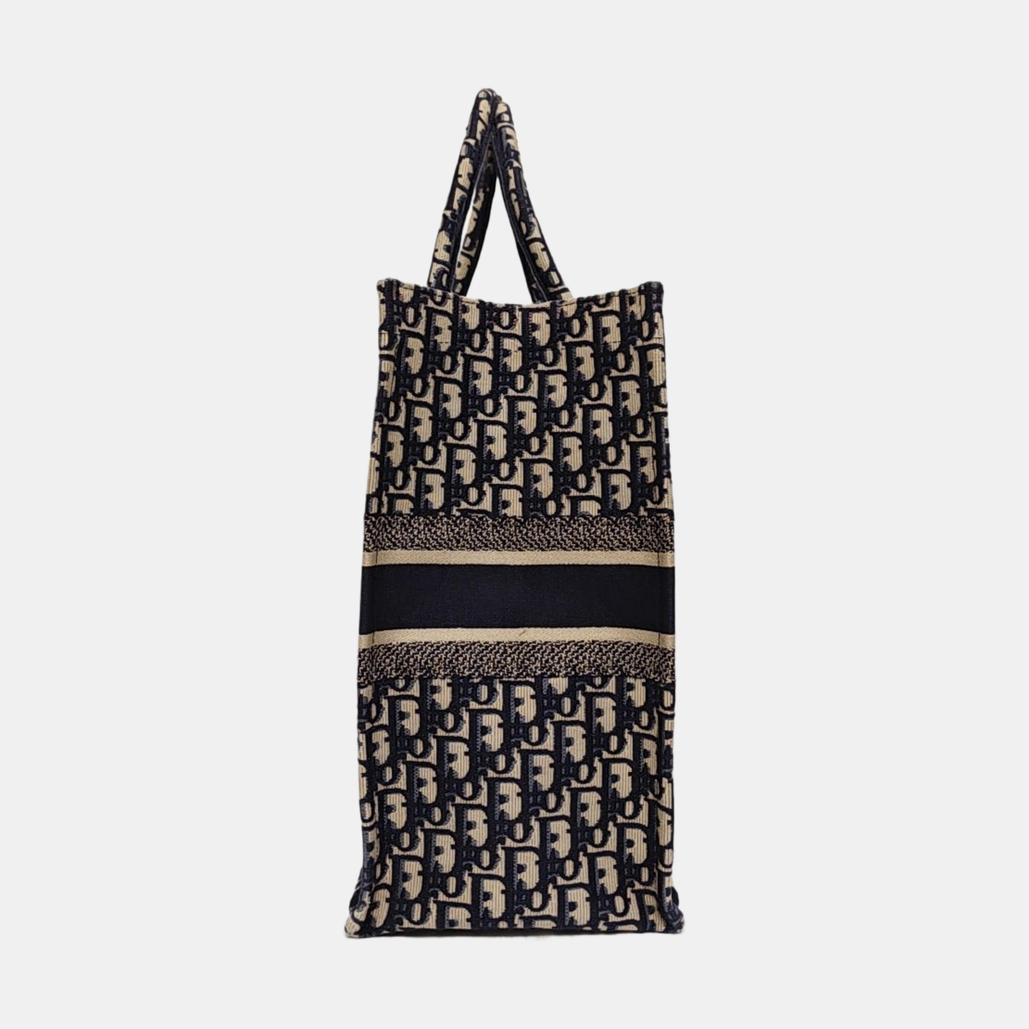 Book Tote Large Oblique Canvas Blue