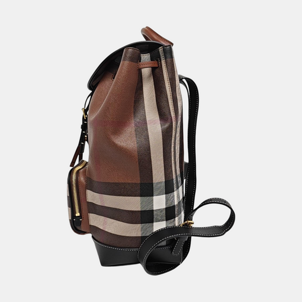 Coated Canvas Backpack Brown