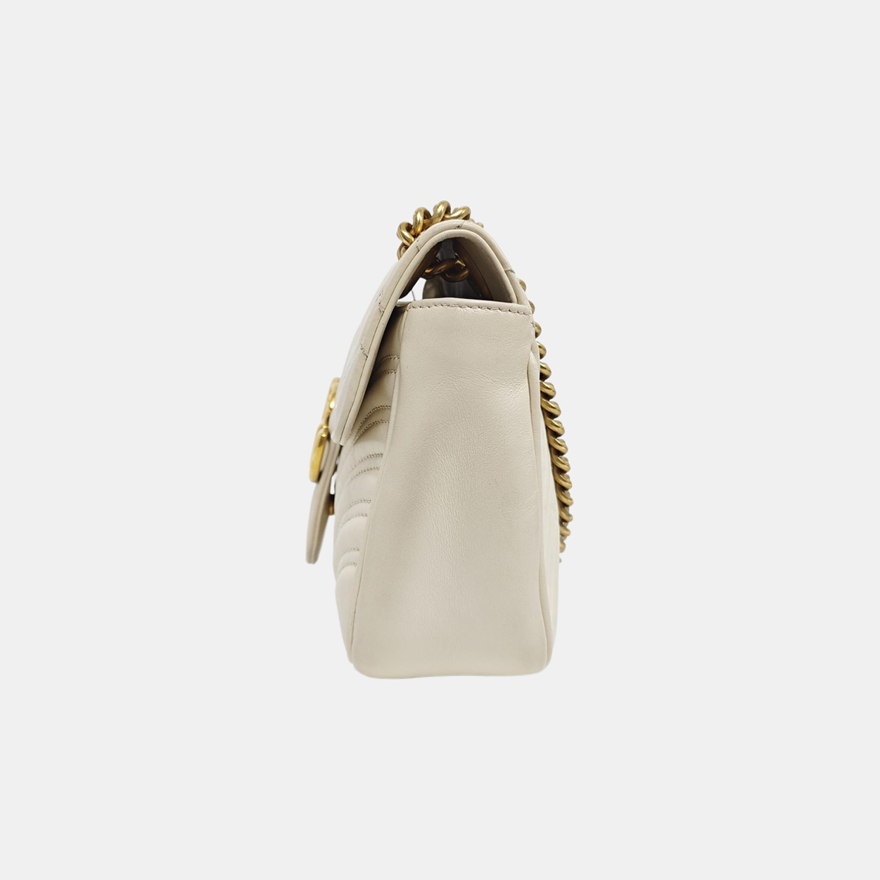 GG Marmont Medium Quilted Calfskin White