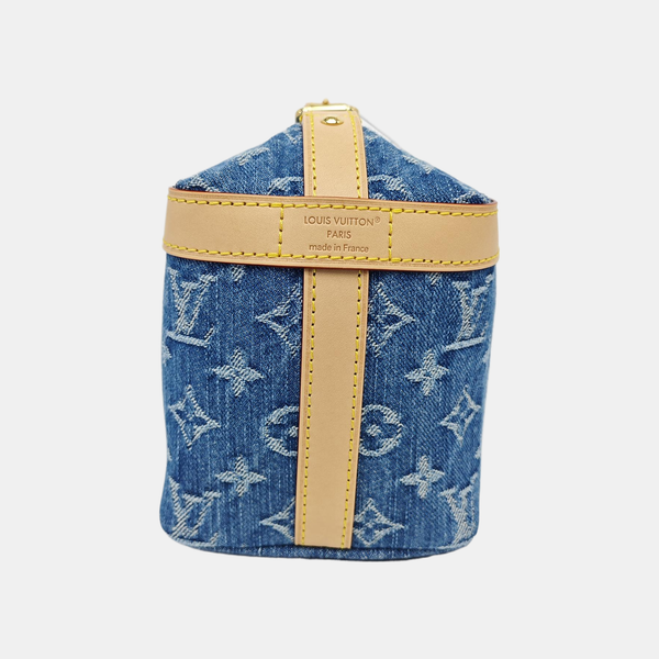 Monogram Denim Top Handle Bag Blue