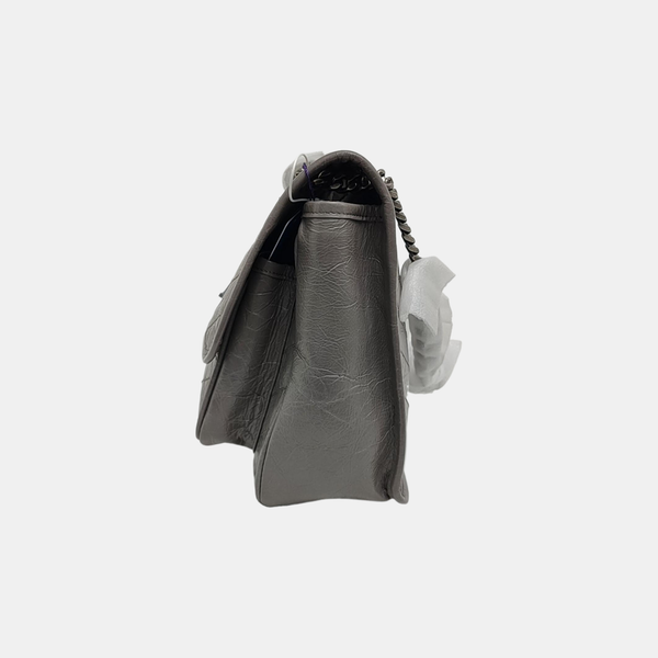 NIKI Medium Chevron Calfskin Gray