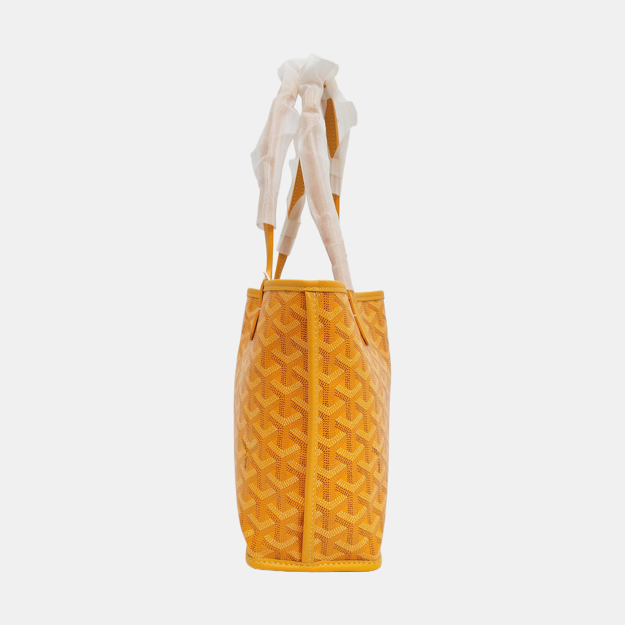 Authenticated pre-owned  Anjou Mini Coated Canvas Yellow - Tote Bag at Looply