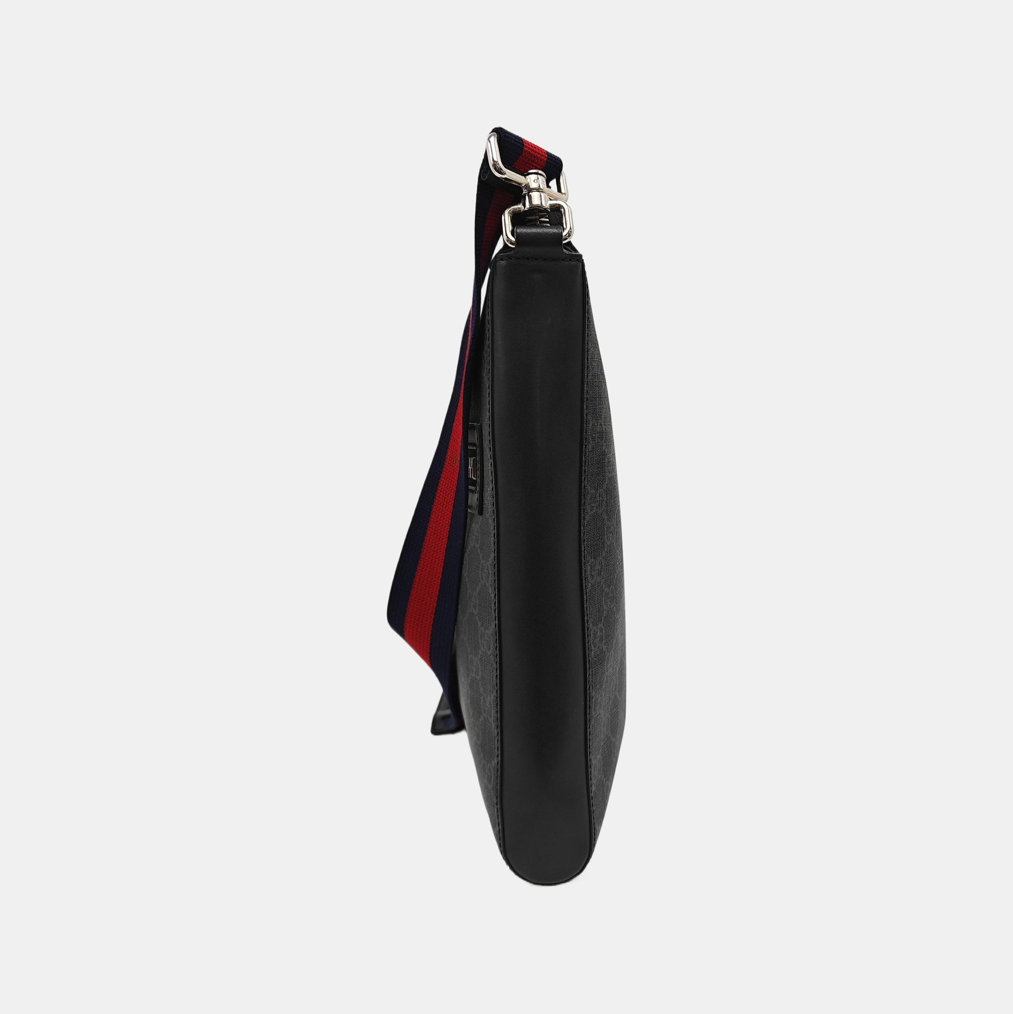 Monogram Coated Canvas Shoulder Bag Black