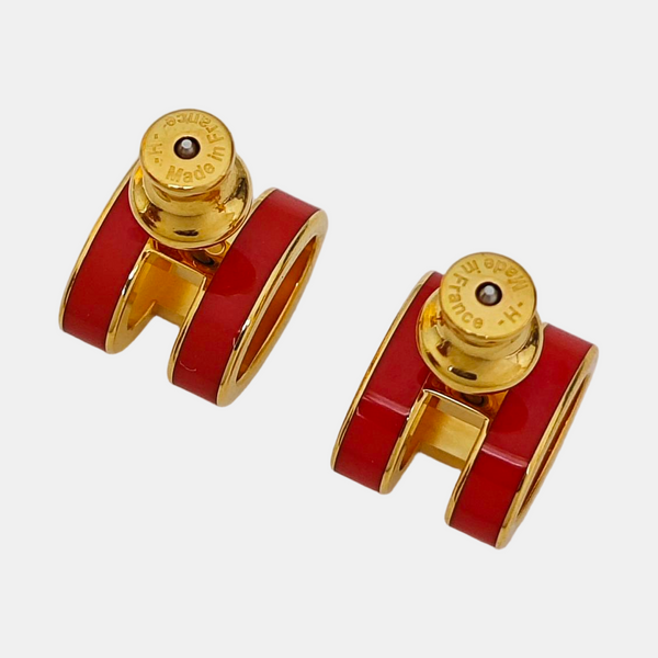Metal Orange Stud Earrings
