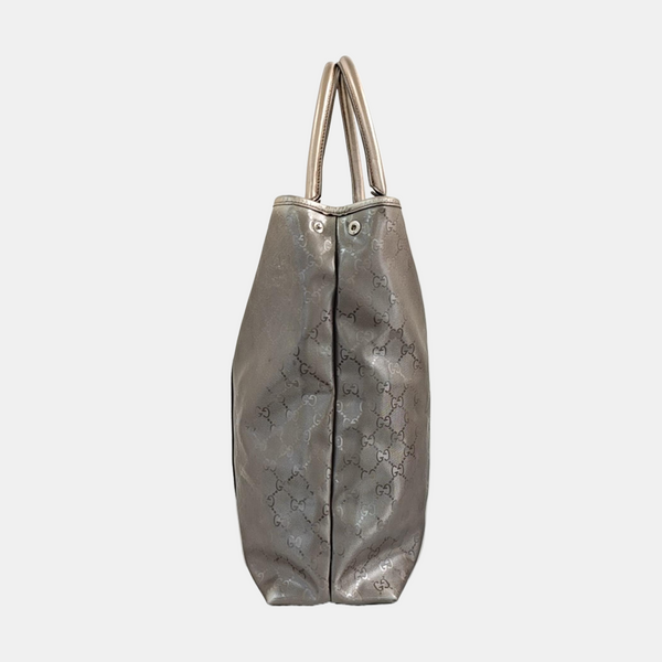 Monogram Coated Canvas Tote Bag Silver
