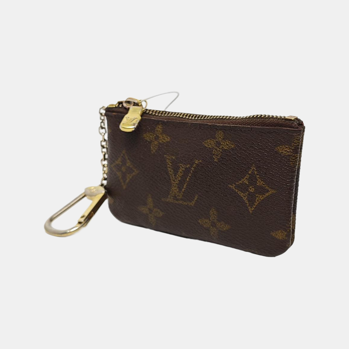 Monogram Coated Canvas Clutch Brown