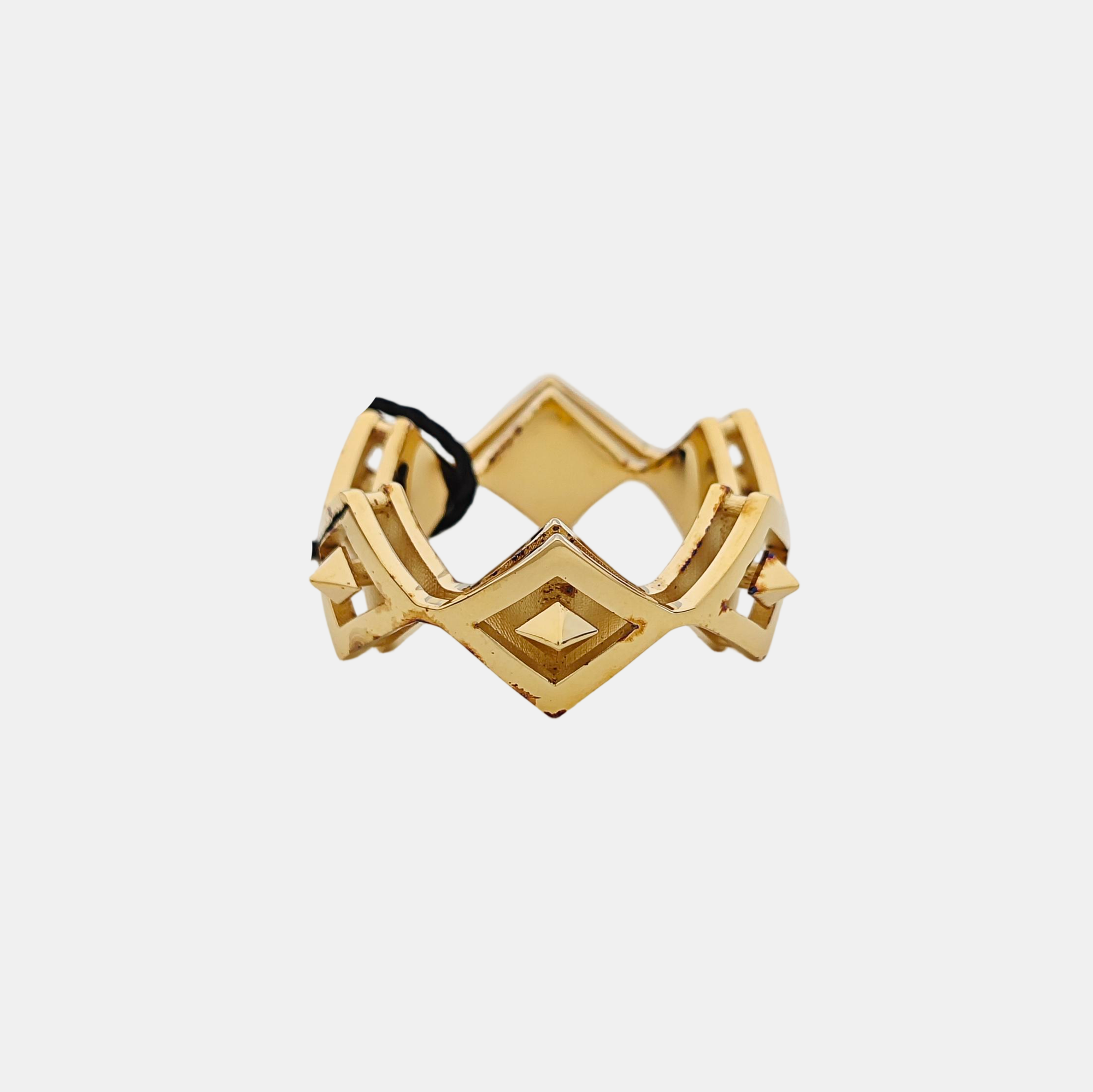 925 Sterling Silver Gold Ring EU 57