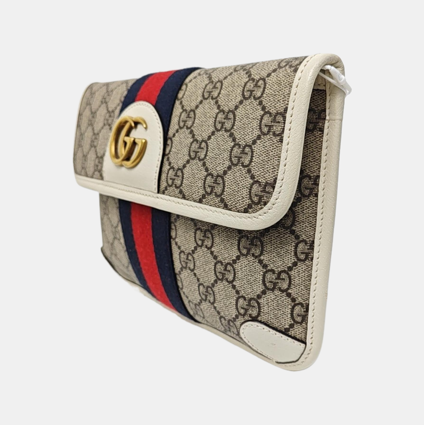 Ophidia Small Monogram Coated Canvas Beige