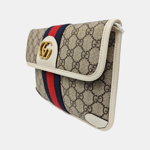 Ophidia Small Monogram Coated Canvas Beige