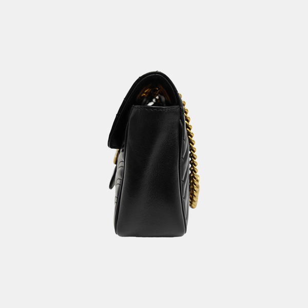 GG Marmont Medium Quilted Calfskin Black