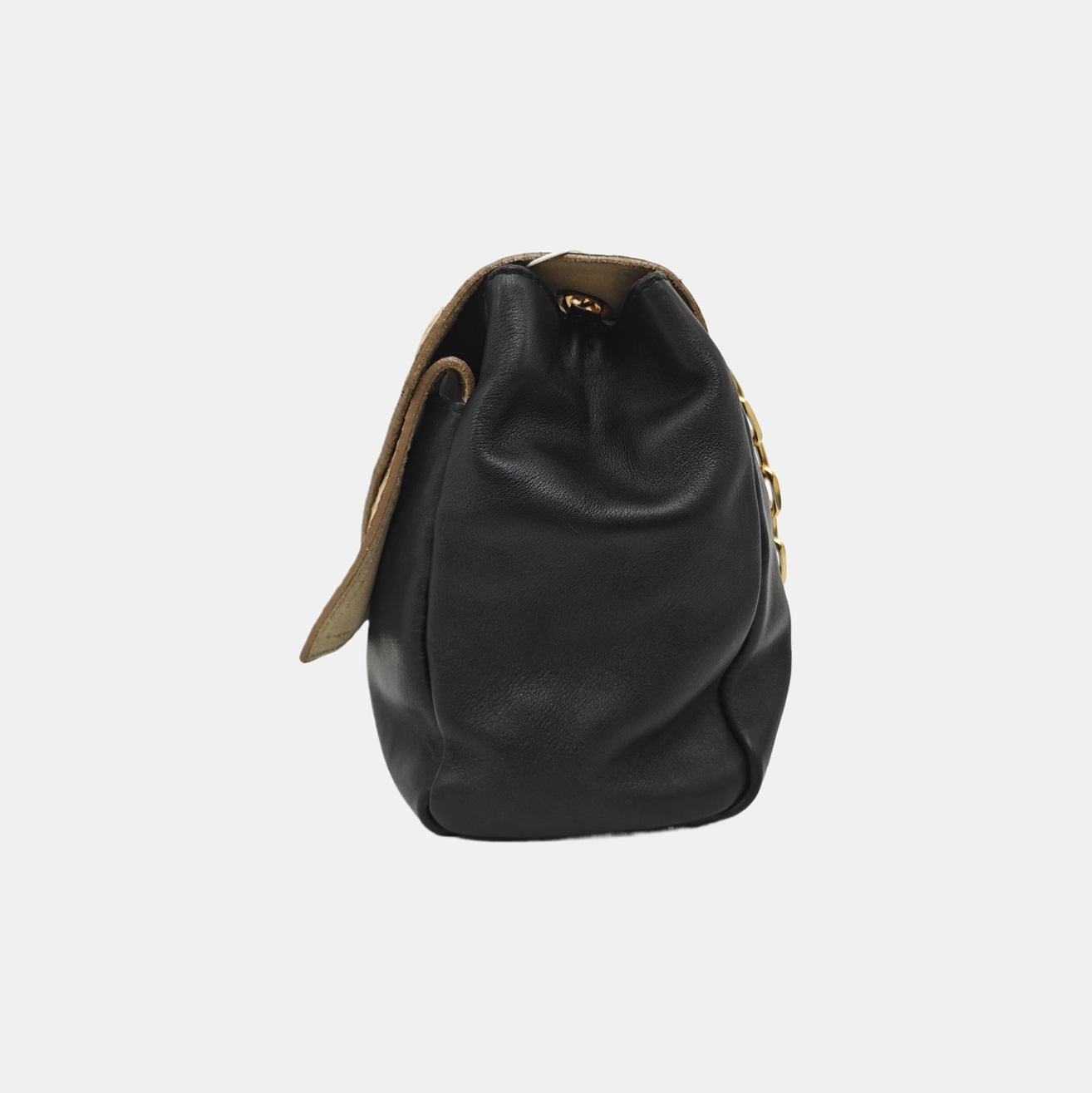 Leather Shoulder Bag Beige