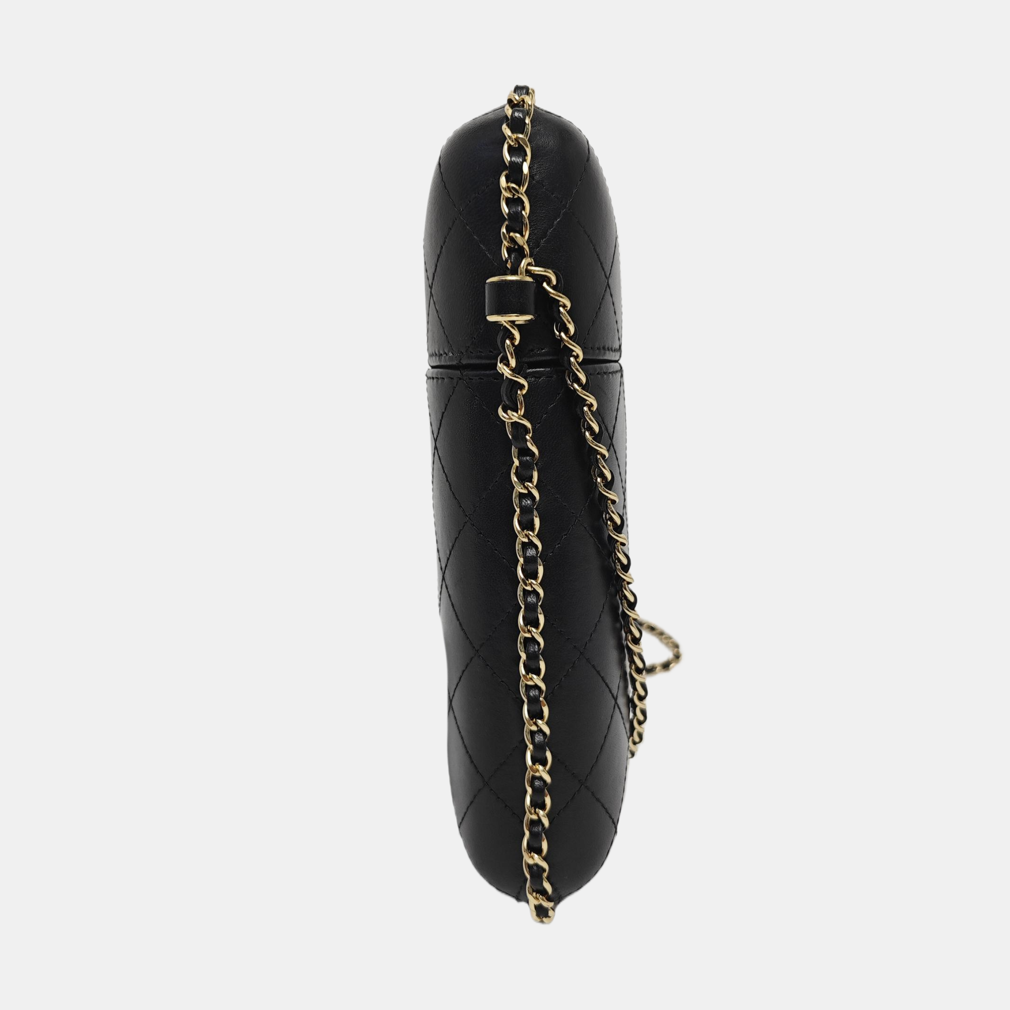 Quilted Lambskin Shoulder Bag Black