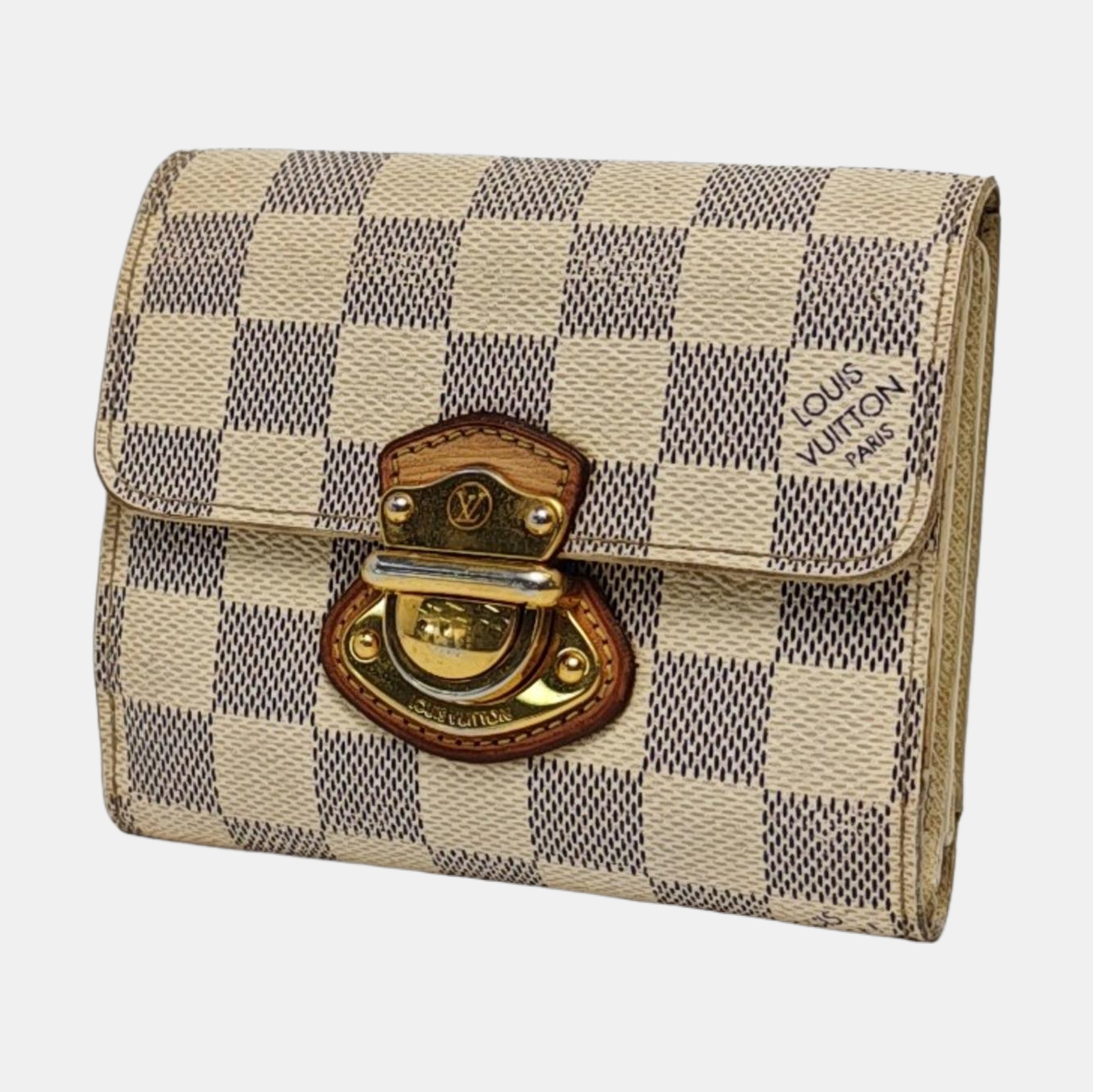 JOEY Damier Azur Coated Canvas White Wallet