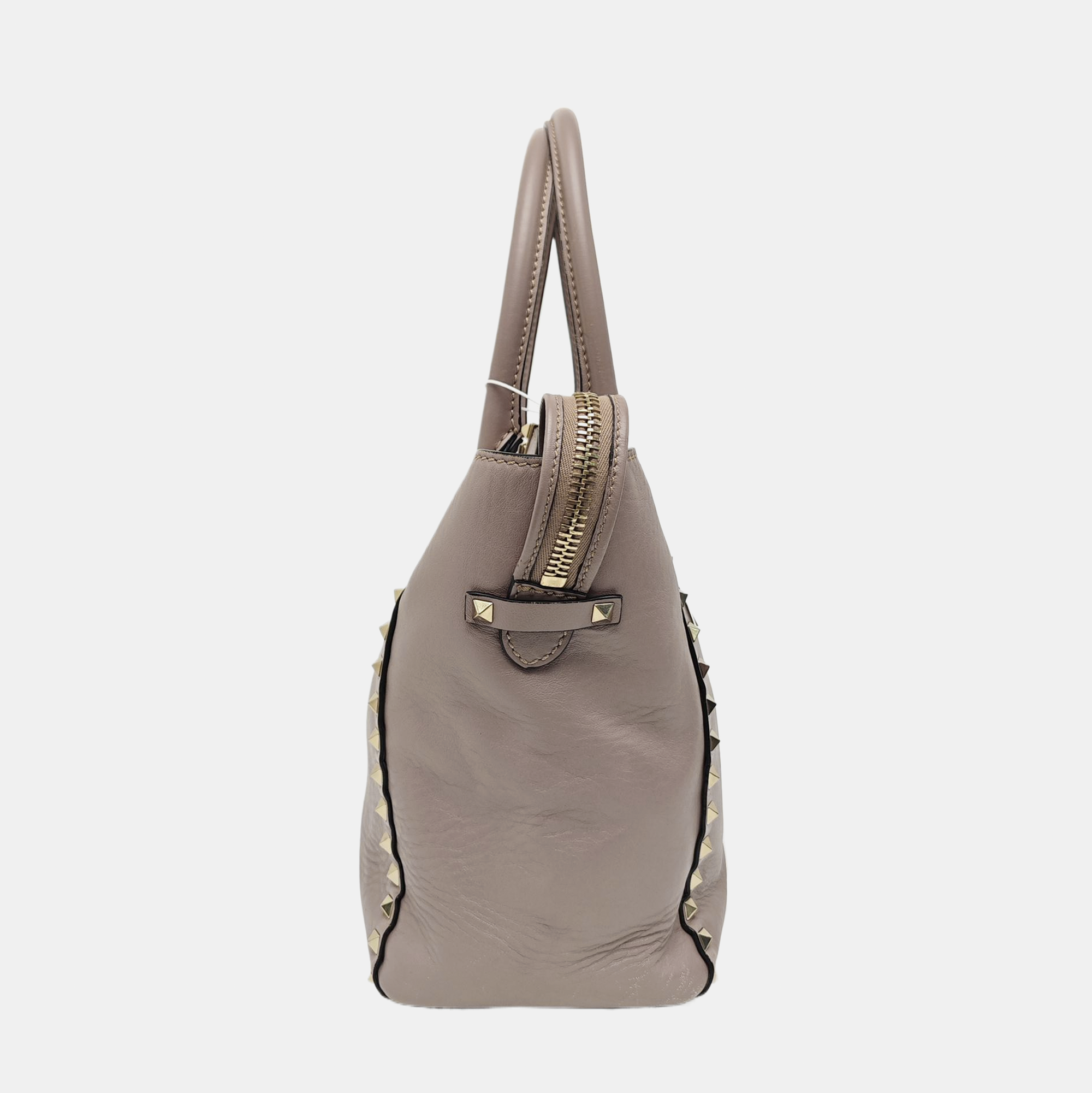 Rockstud Calfskin Gray
