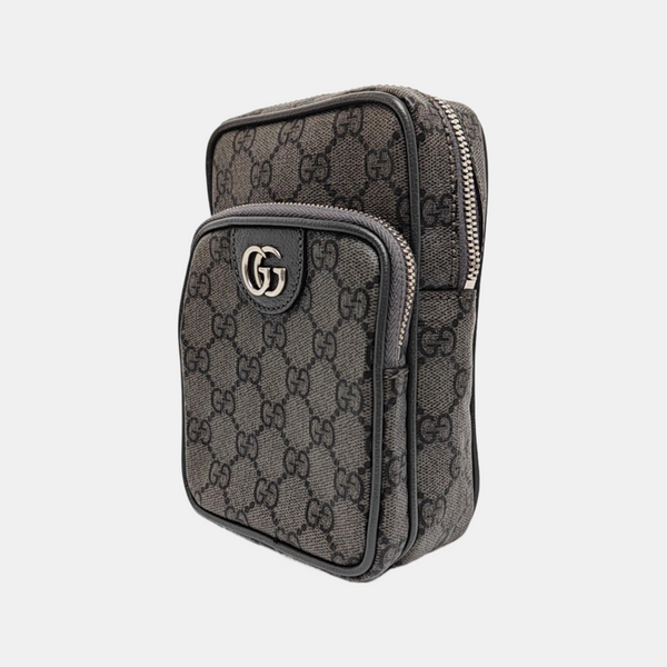 Ophidia Mini Monogram Coated Canvas Gray
