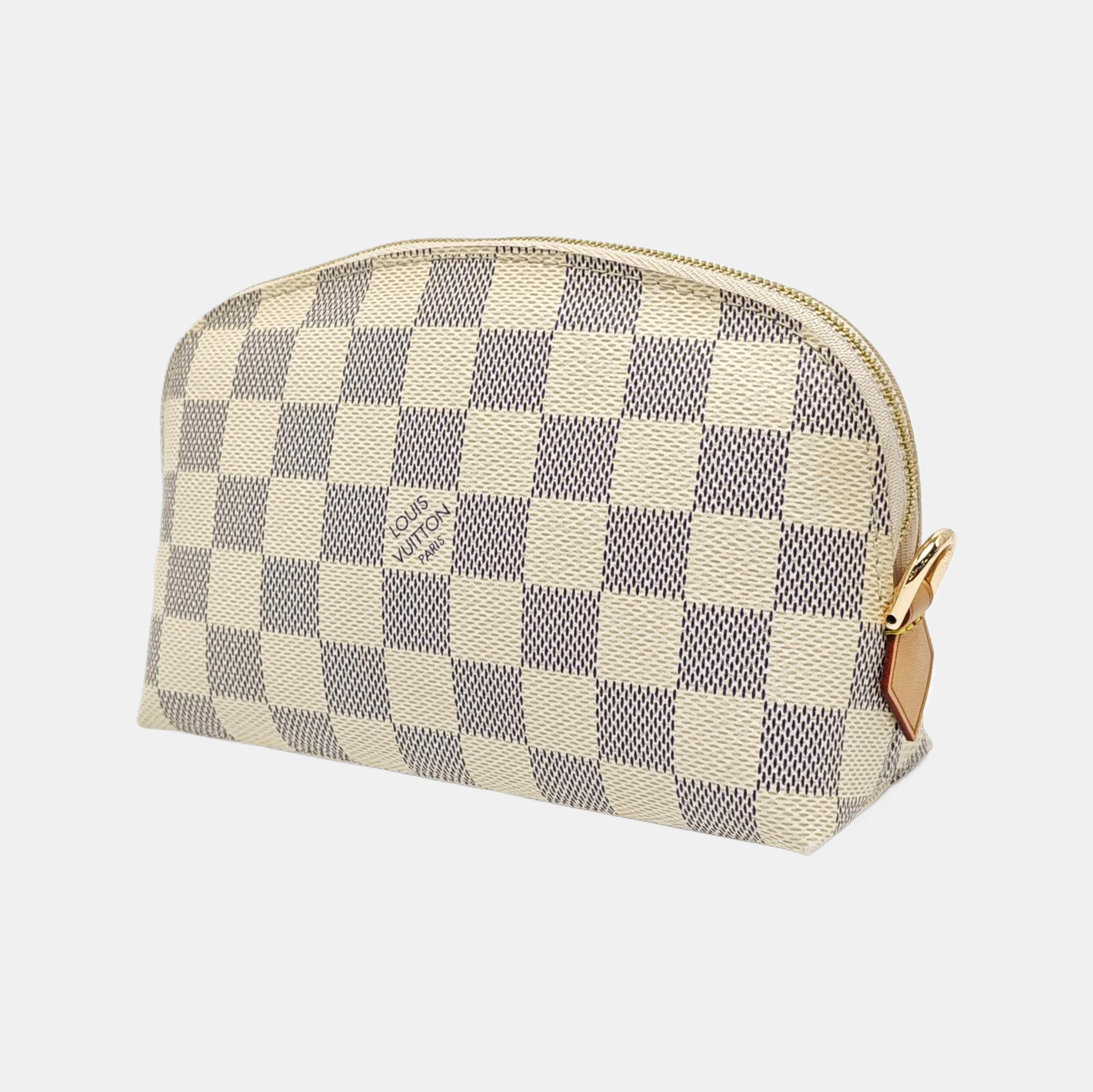 COSMETIC PM Damier Azur Coated Canvas White