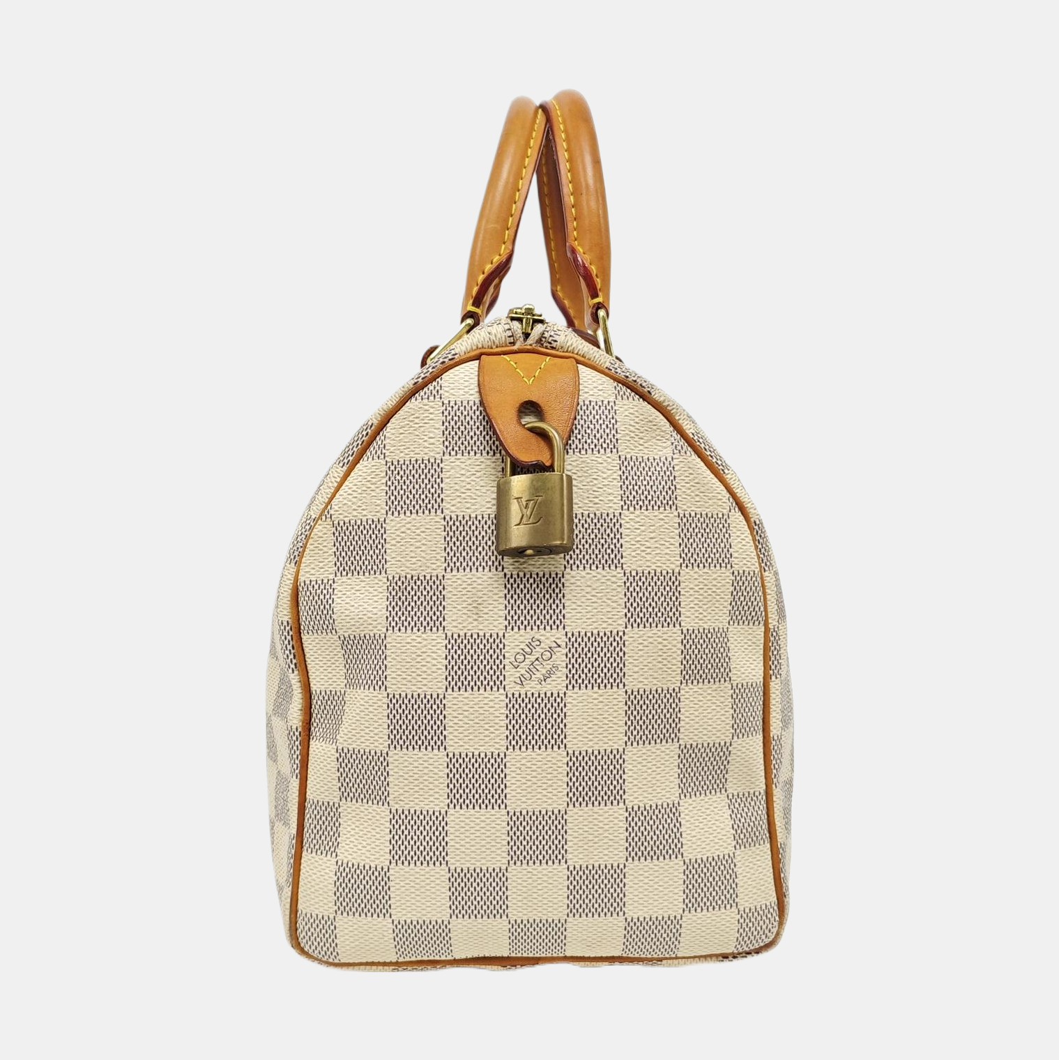 SPEEDY 25 Damier Azur Coated Canvas White