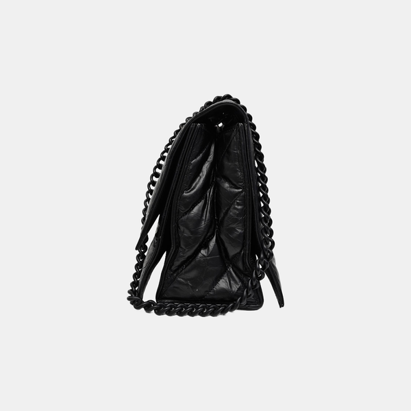 Crush Medium Quilted Calfskin Black