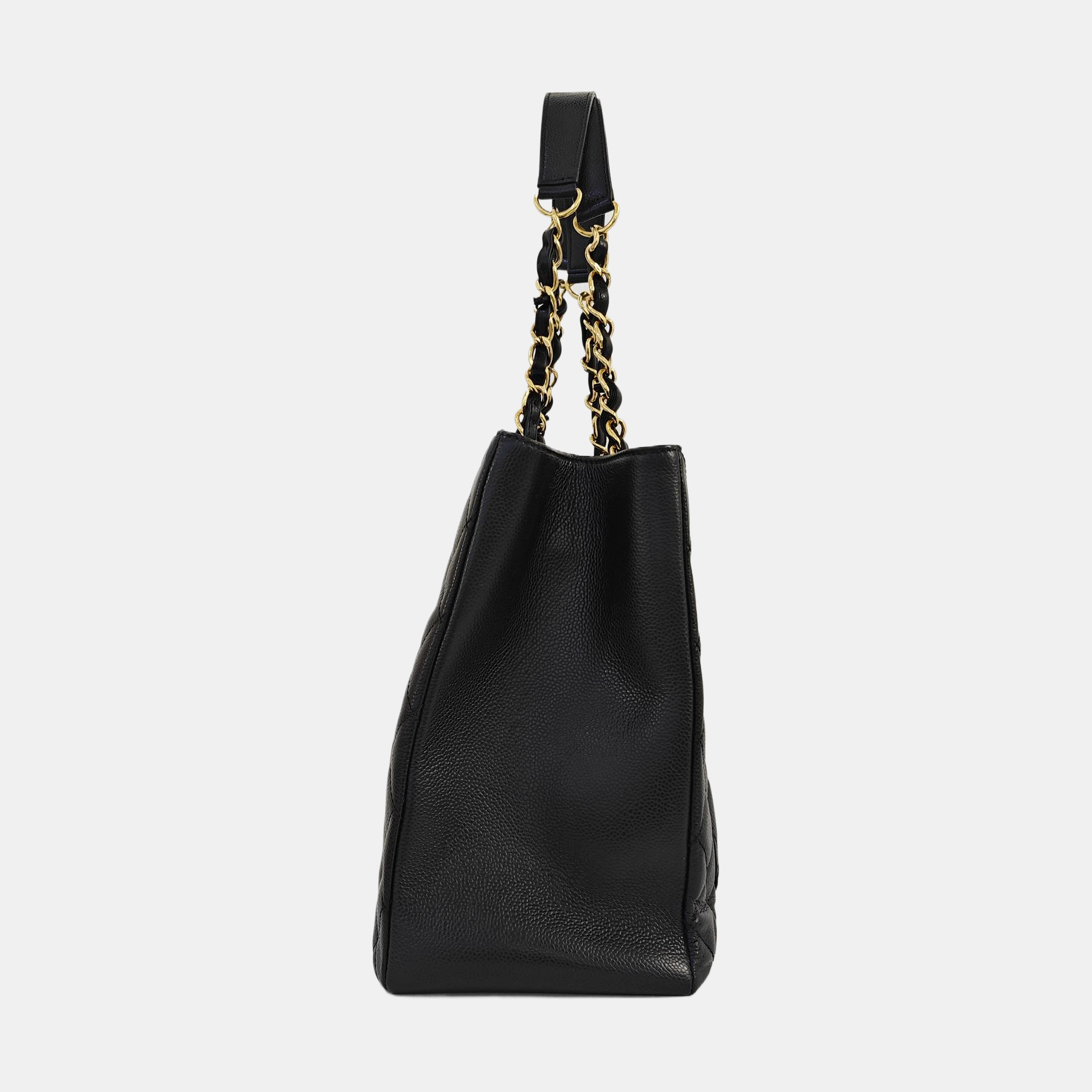 CHANEL GST Extra Large Quilted Grained Calfskin Black