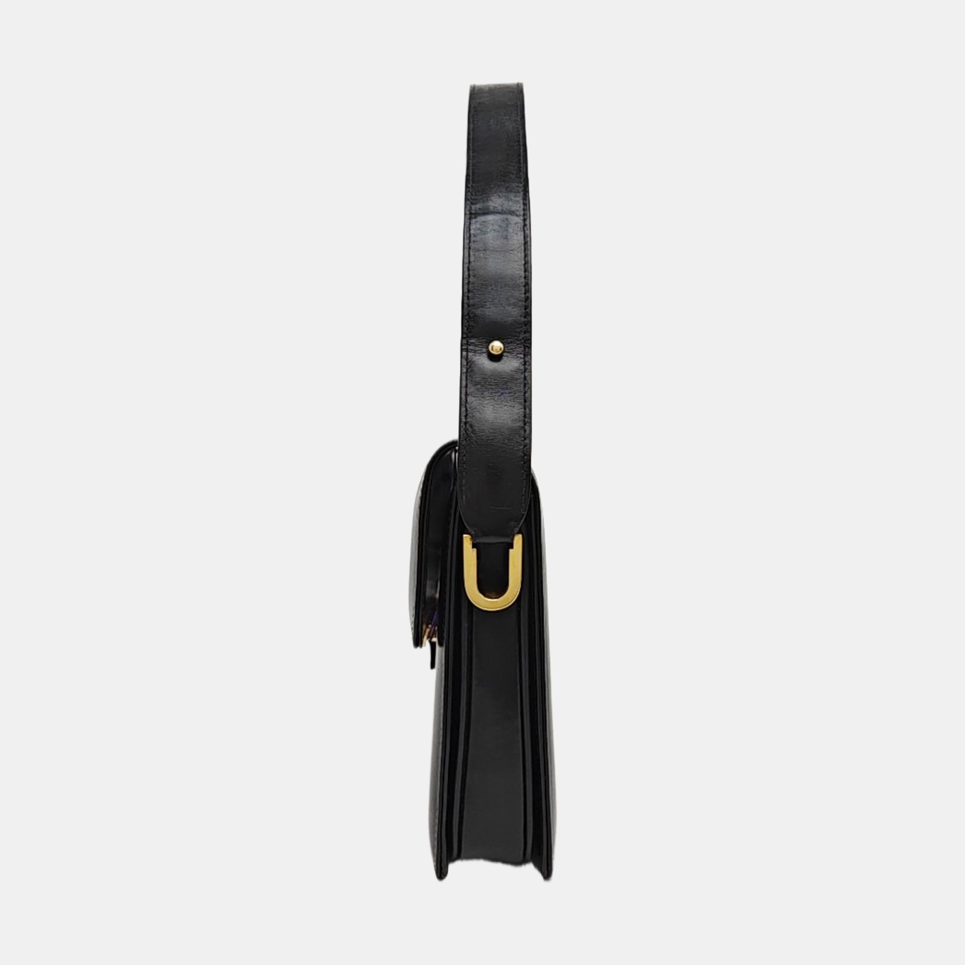 Leather Shoulder Bag Black