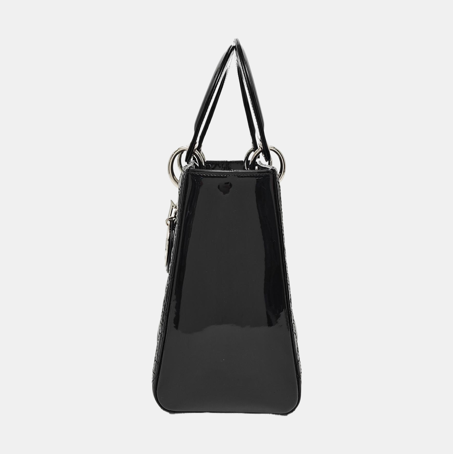 Lady Dior Medium Cannage Patent Leather Black
