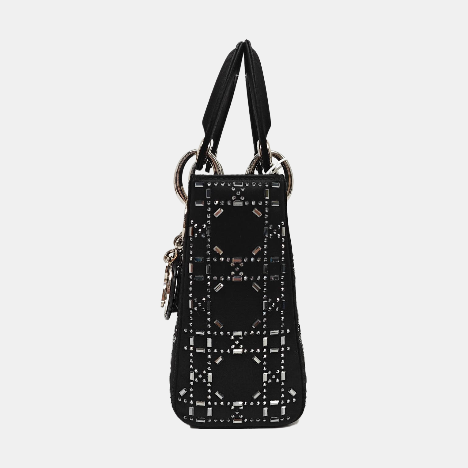 Lady Dior Mini Cannage Silk Satin Black