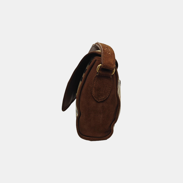 Coated Canvas Shoulder Bag Brown