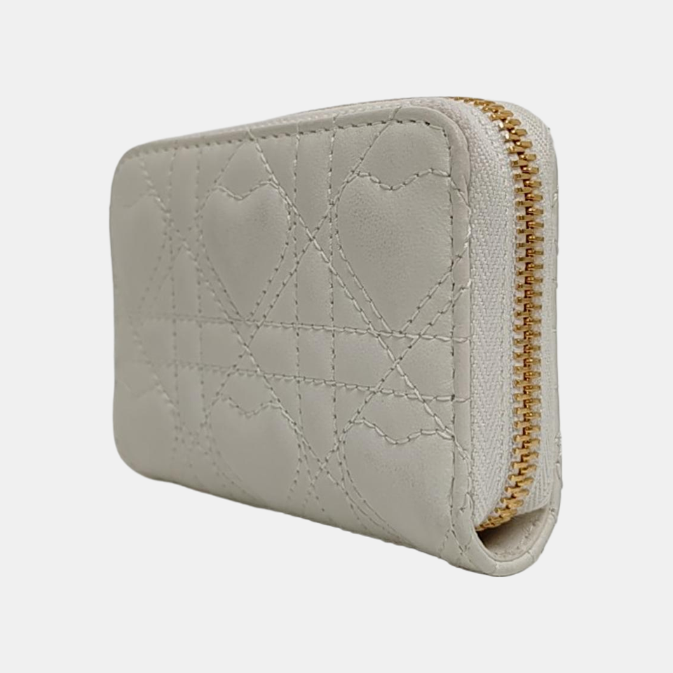 Quilted Calfskin Wallet White