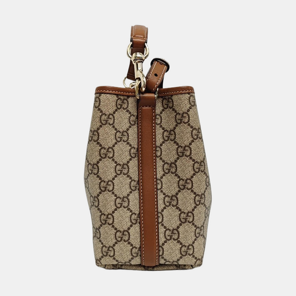 GG Emblem Monogram Coated Canvas Beige