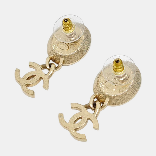 CC Logo Metal Gold Earrings