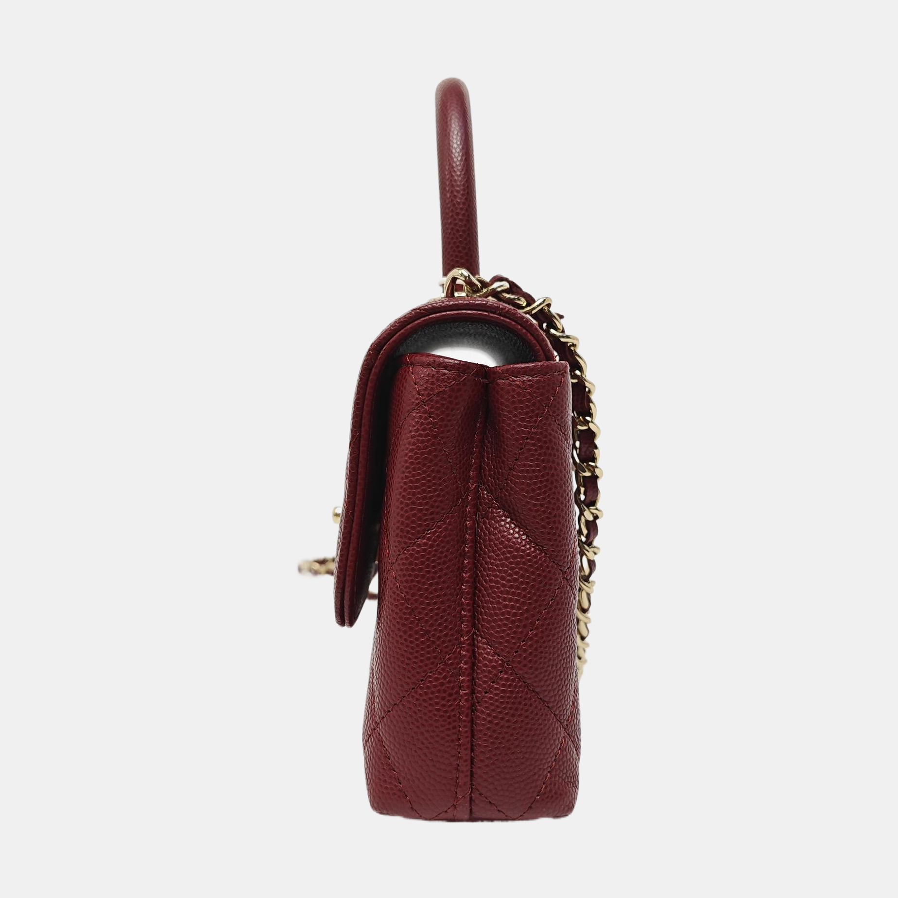 COCO HANDLE Quilted Grained Calfskin Red