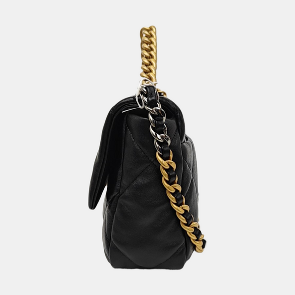 CHANEL 19 Small Quilted Lambskin Black