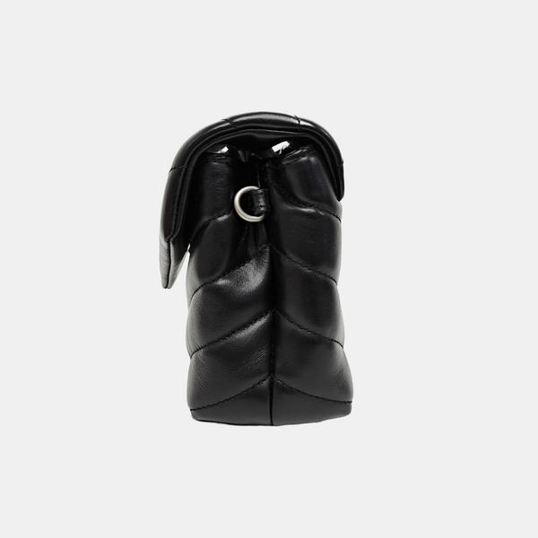 LOULOU Extra Small Chevron Calfskin Black