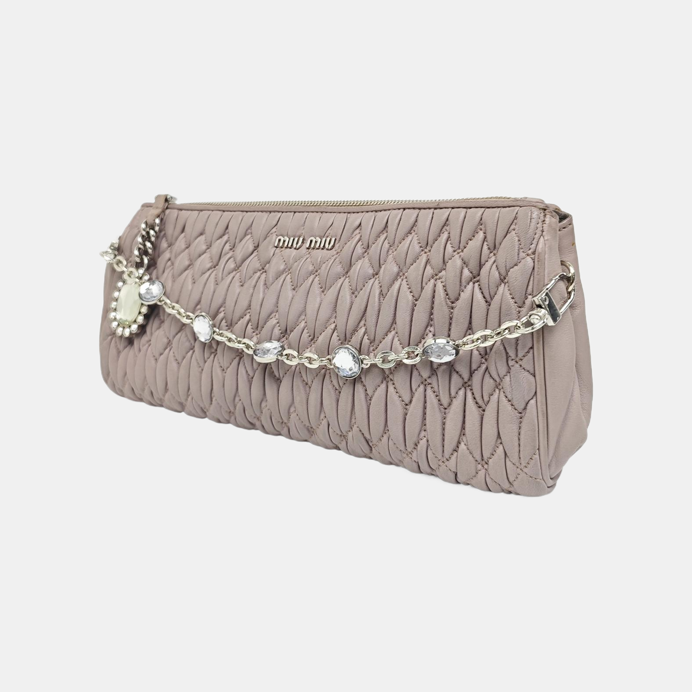 Quilted Lambskin Top Handle Bag Purple