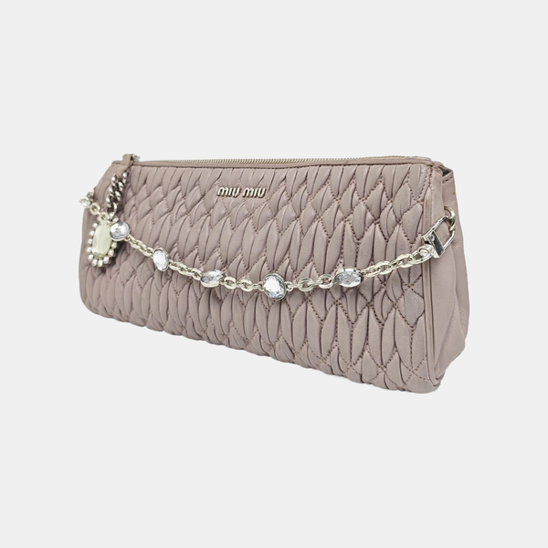 Quilted Lambskin Top Handle Bag Purple