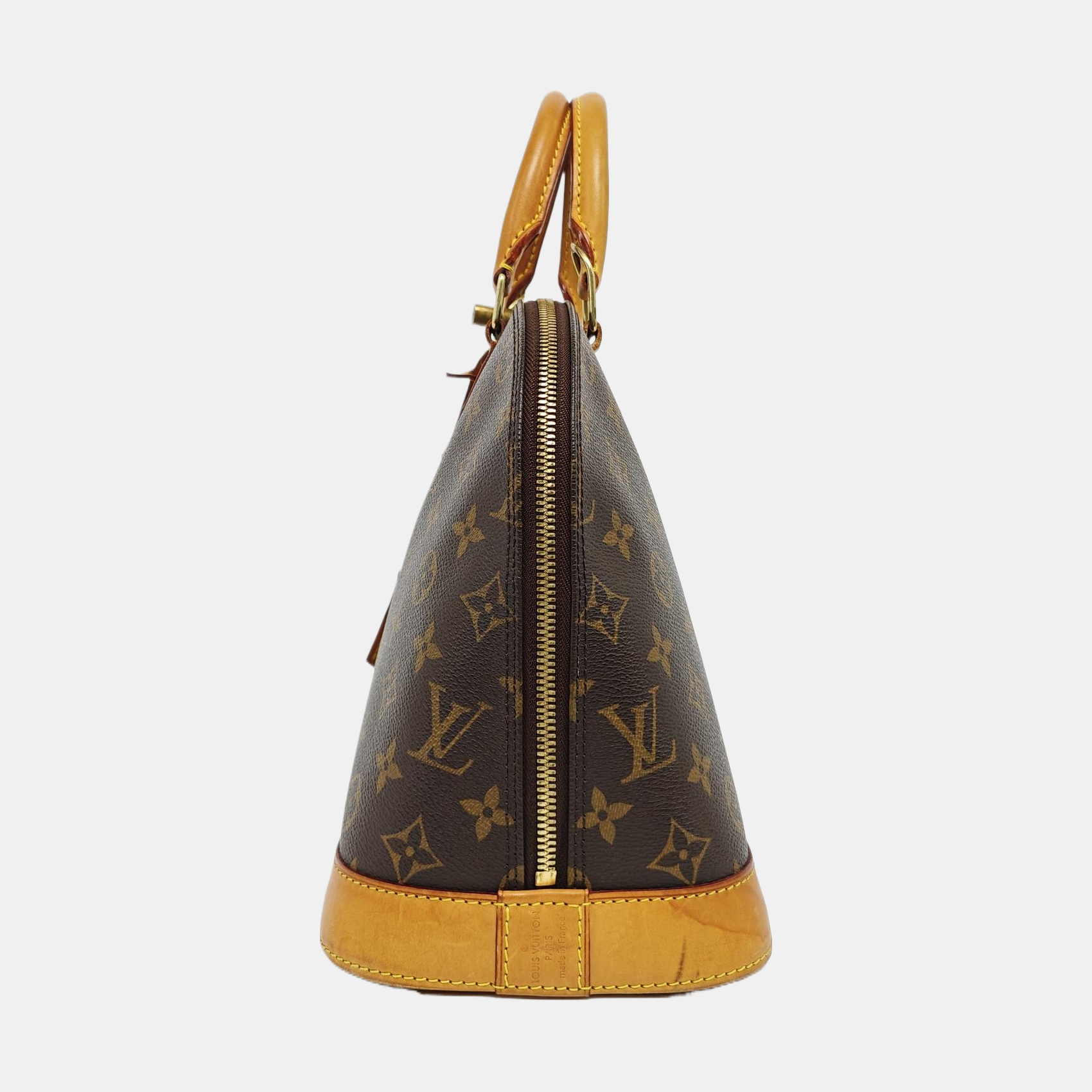 ALMA PM Monogram Coated Canvas Brown