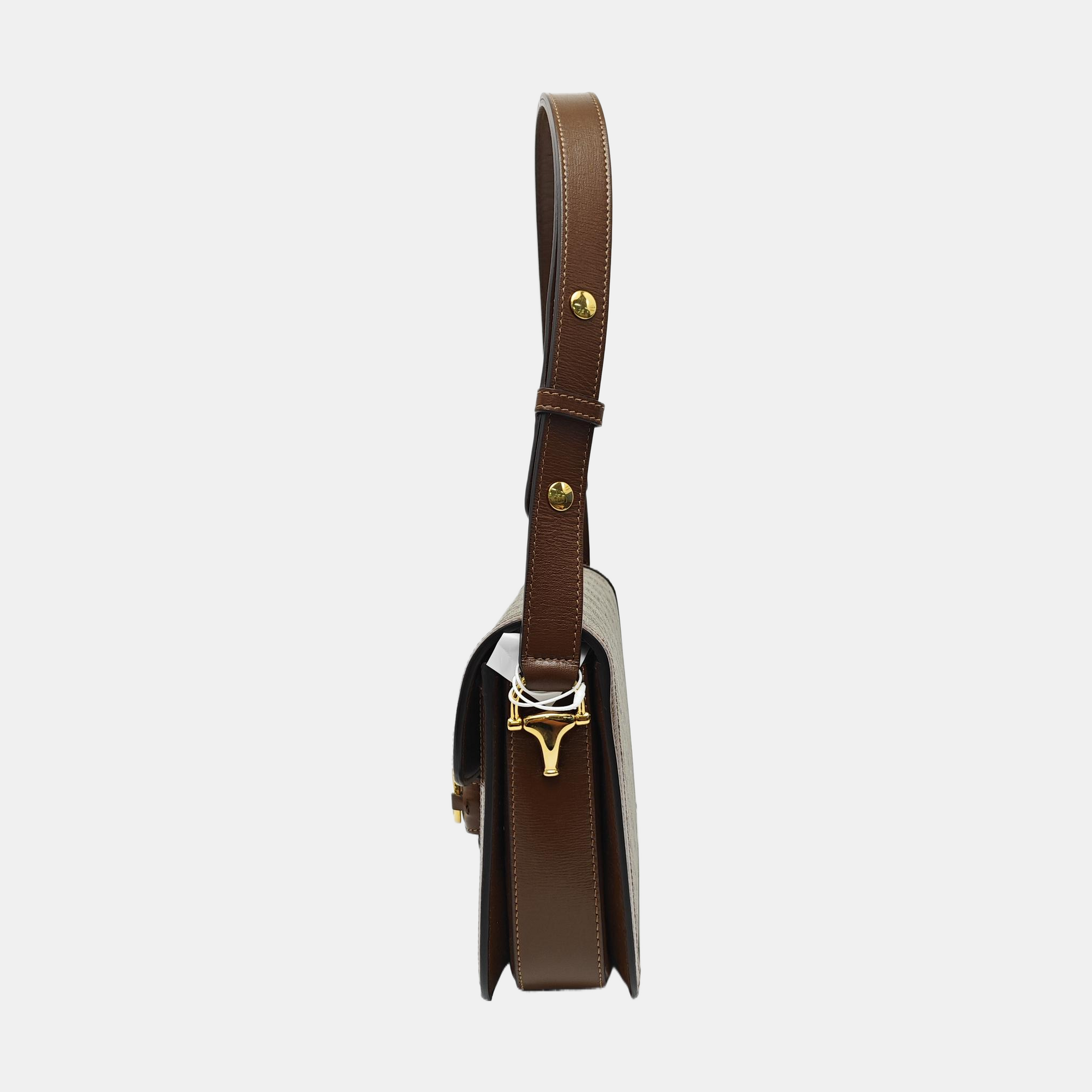 Horsebit 1955 Medium Monogram Coated Canvas Beige