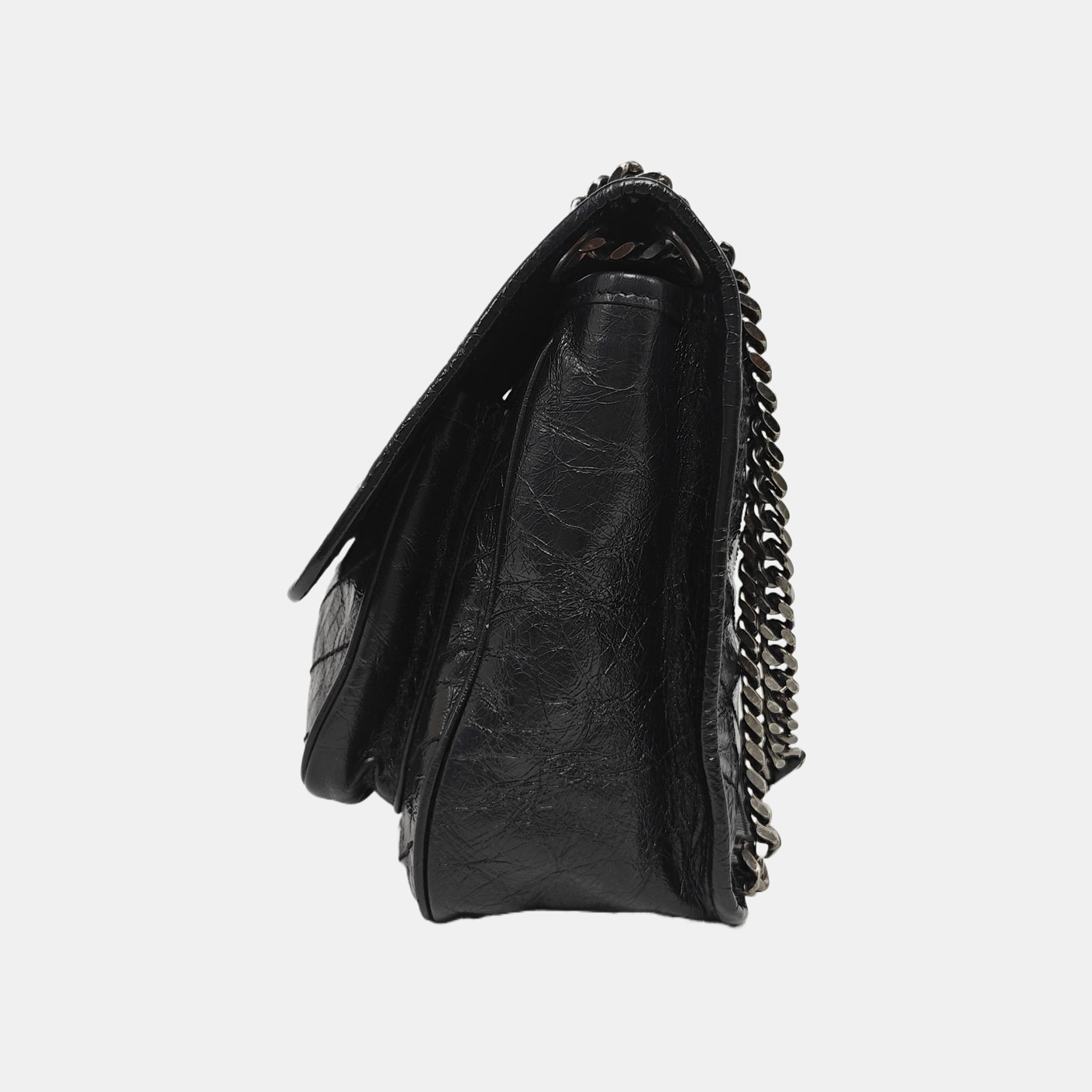 NIKI Medium Chevron Calfskin Black
