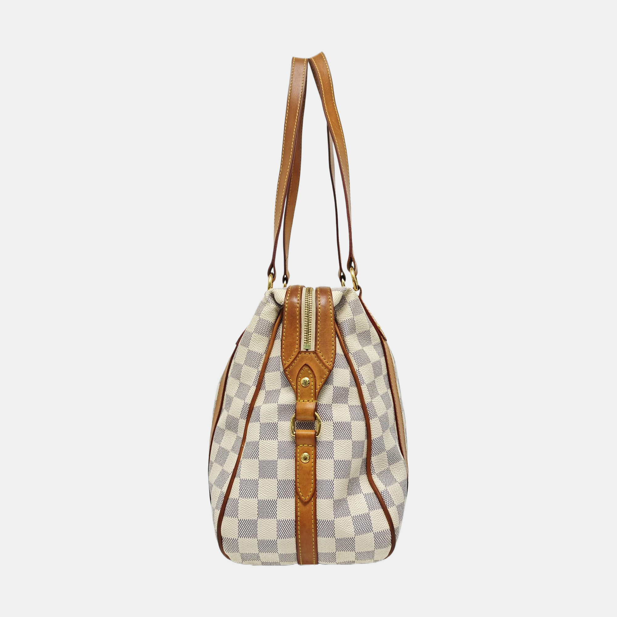 STRESA Damier Azur Coated Canvas White