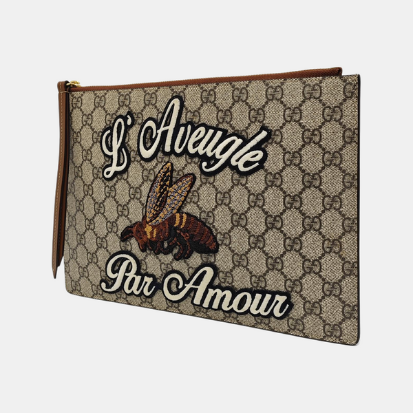 Coated Canvas Clutch Black