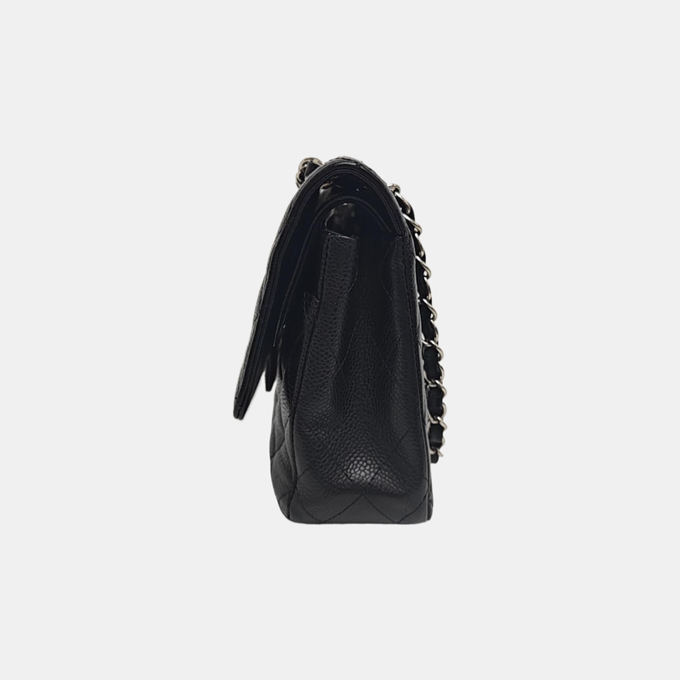 CLASSIC FLAP Medium Quilted Grained Calfskin Black