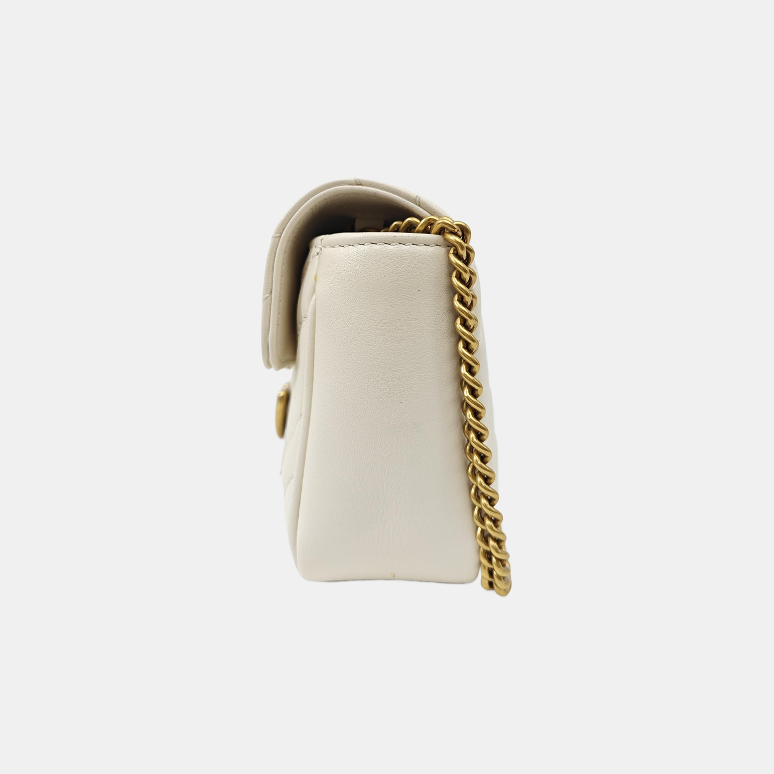 GG Marmont Mini Quilted Calfskin White