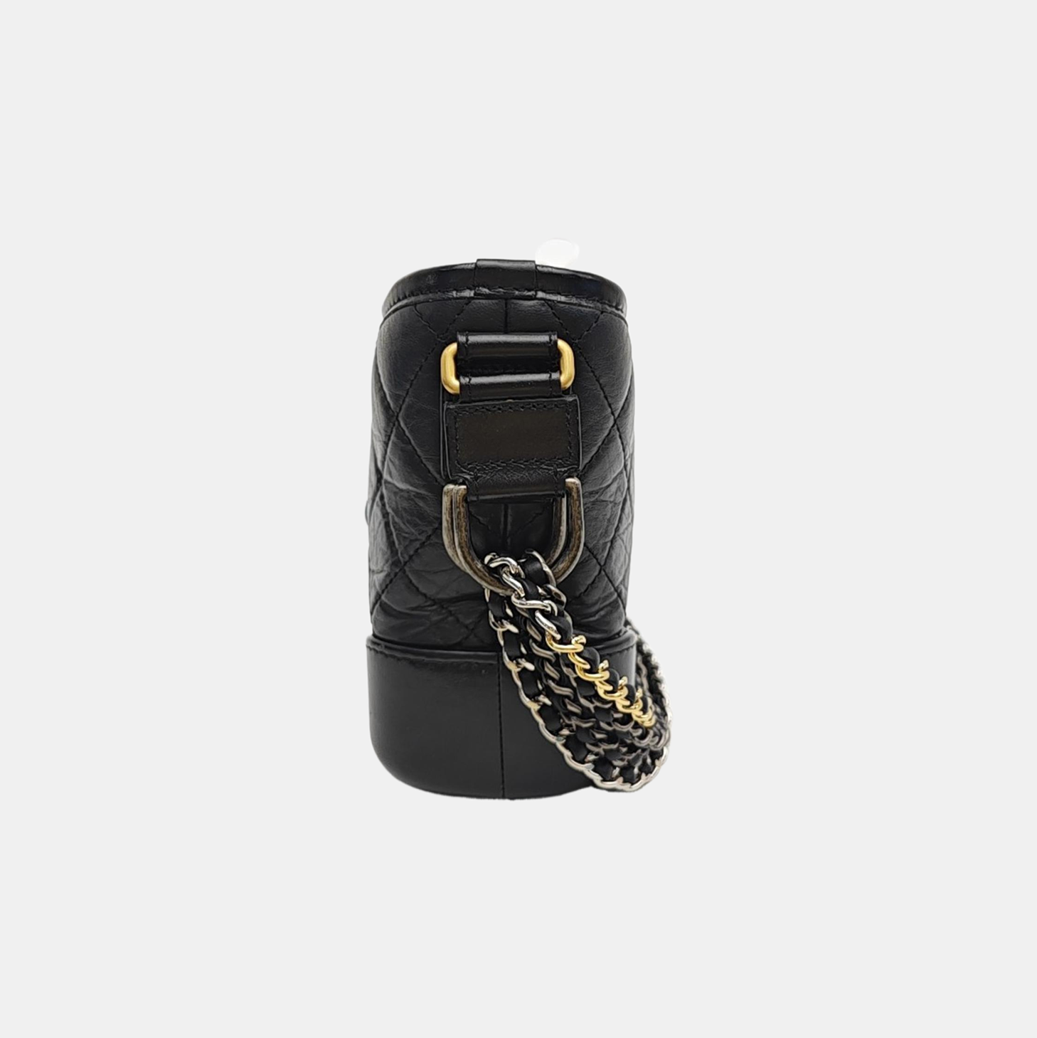 GABRIELLE Becerro Vintage Acolchado Pequeño Negro