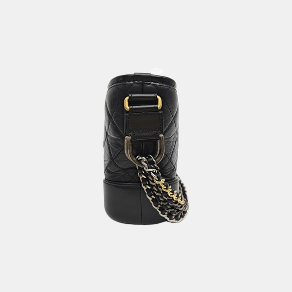 GABRIELLE Becerro Vintage Acolchado Pequeño Negro