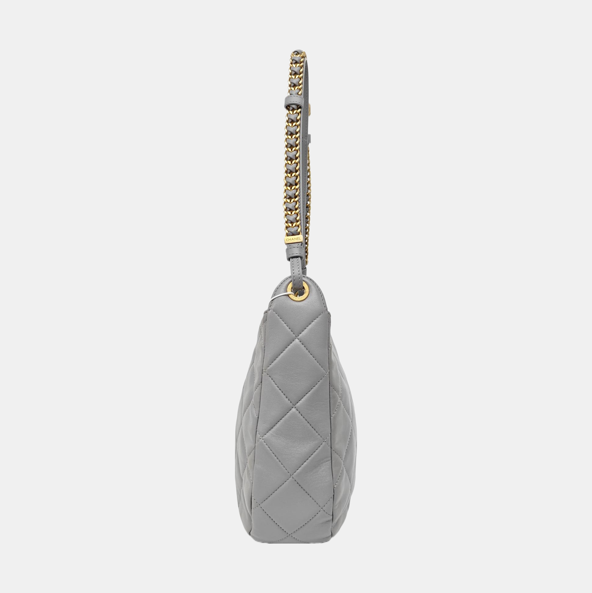 Quilted Lambskin Shoulder Bag Gray