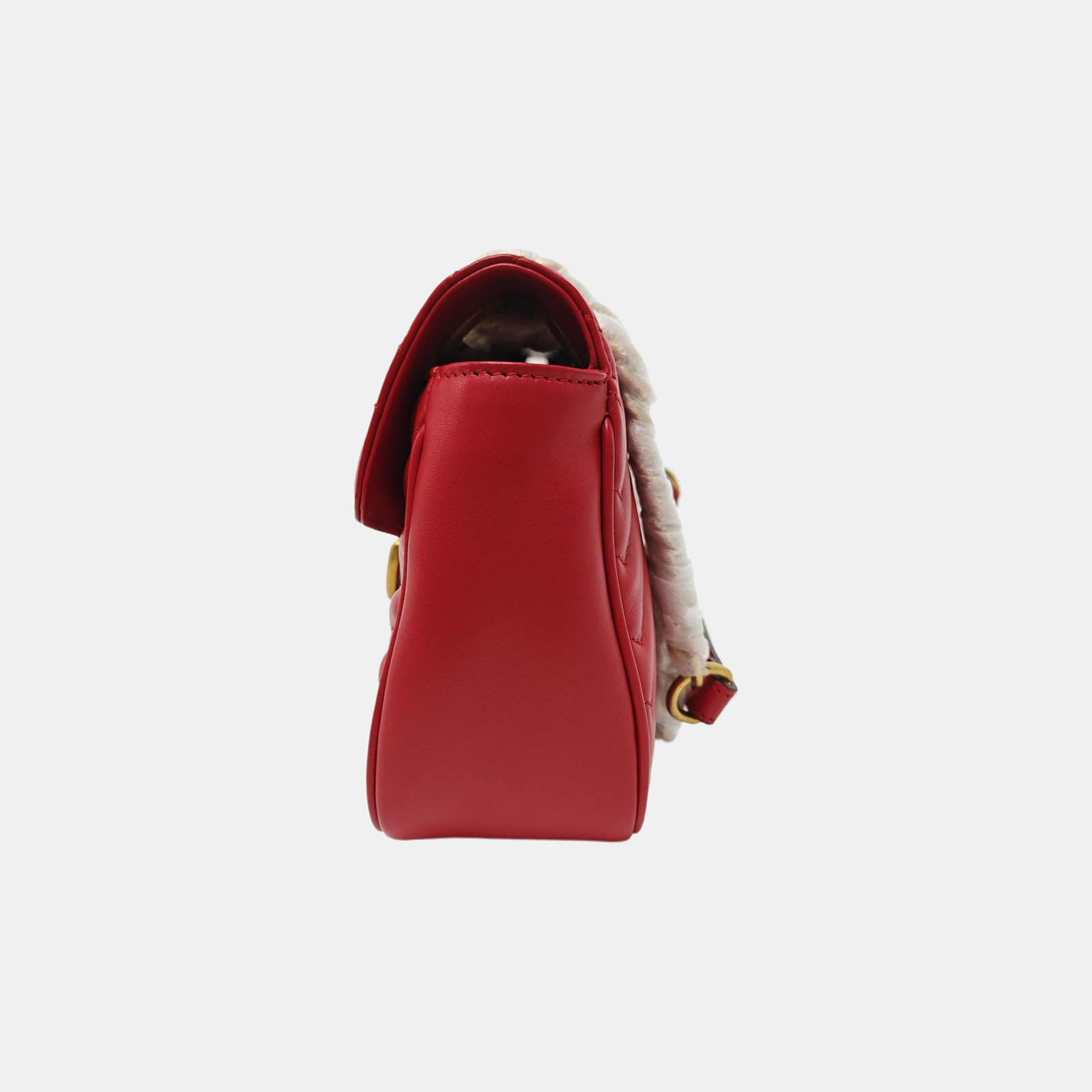 GG Marmont Medium Quilted Calfskin Red