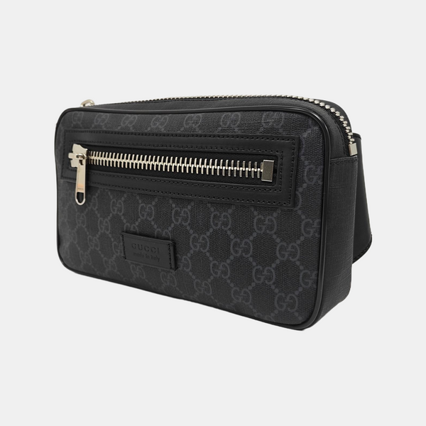 GG Supreme Monogram Coated Canvas Gray